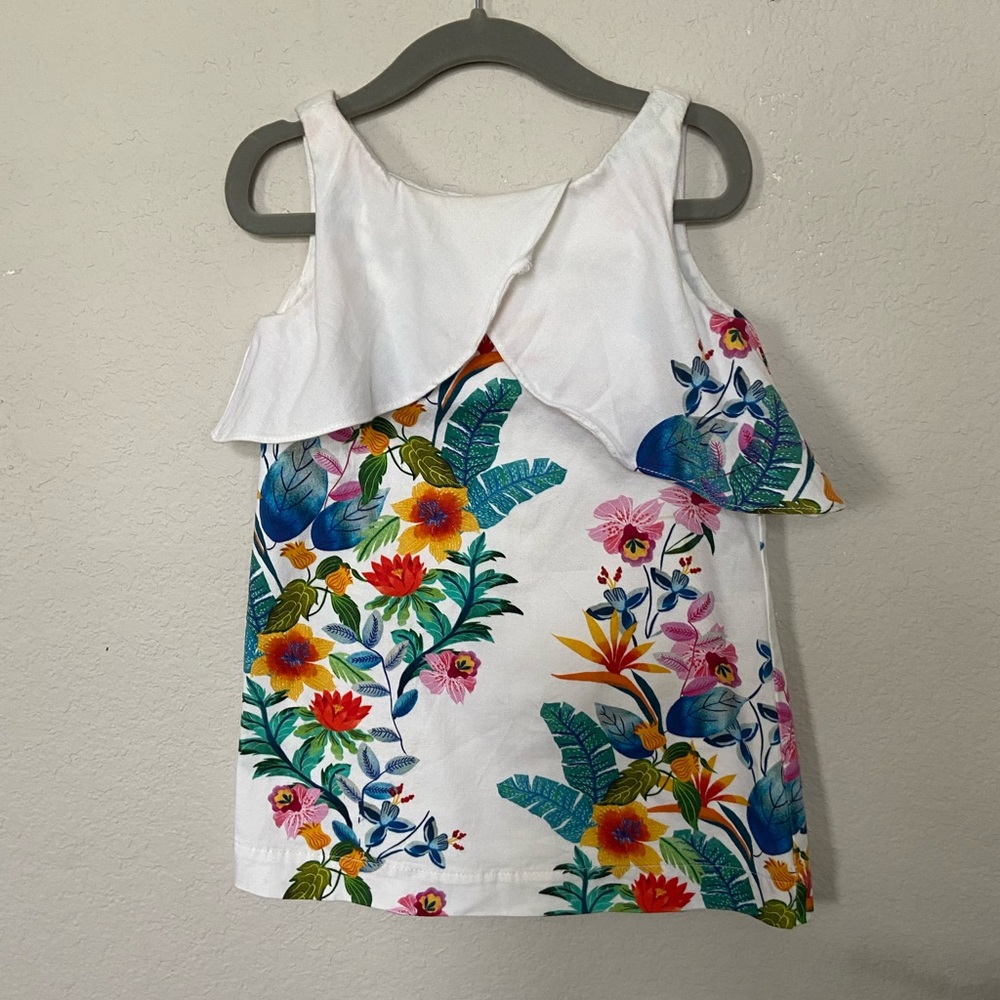 Zara Girls Floral Tropical Pattern Sleeveless Dresss Size 4